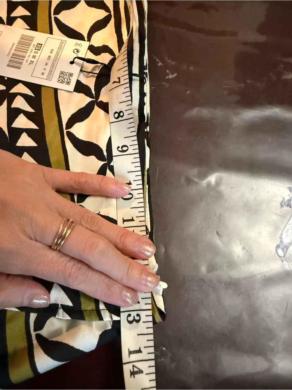 Zara Black and White Geometric Midi Skirt size XS - Picture 7 of 7